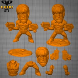 Chuck Norris Chibi STL for 3D Printing ChibiSTL 3DXM 3d model