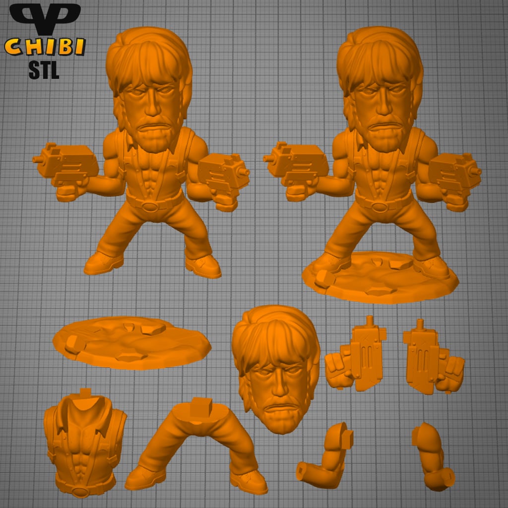 Chuck Norris Chibi STL for 3D Printing ChibiSTL 3DXM 3d model