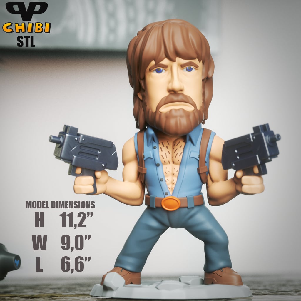 Chuck Norris Chibi STL for 3D Printing ChibiSTL 3DXM 3d model