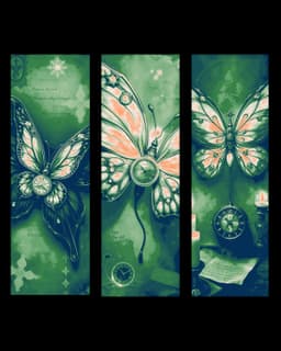the unique designs of the steampunk butterfly - set of bookmarks 3d model