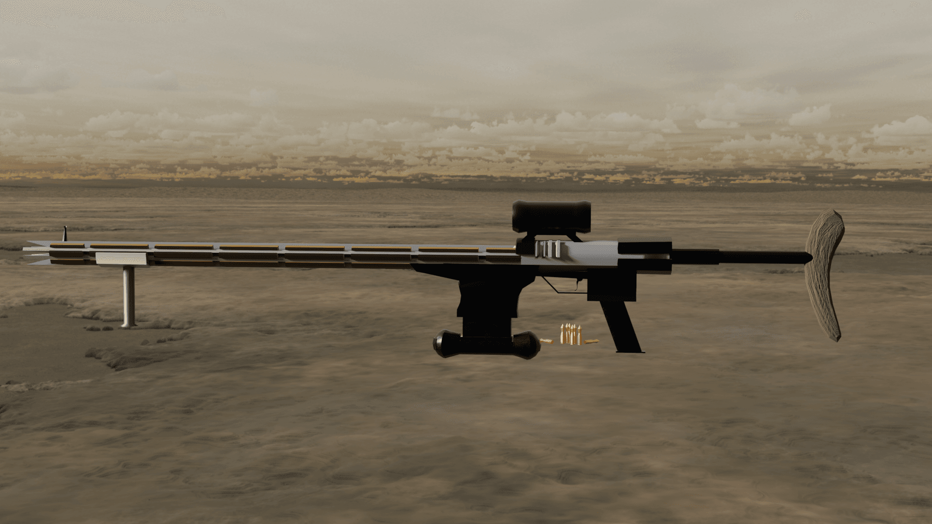 3d printable railgun rifle 3d model