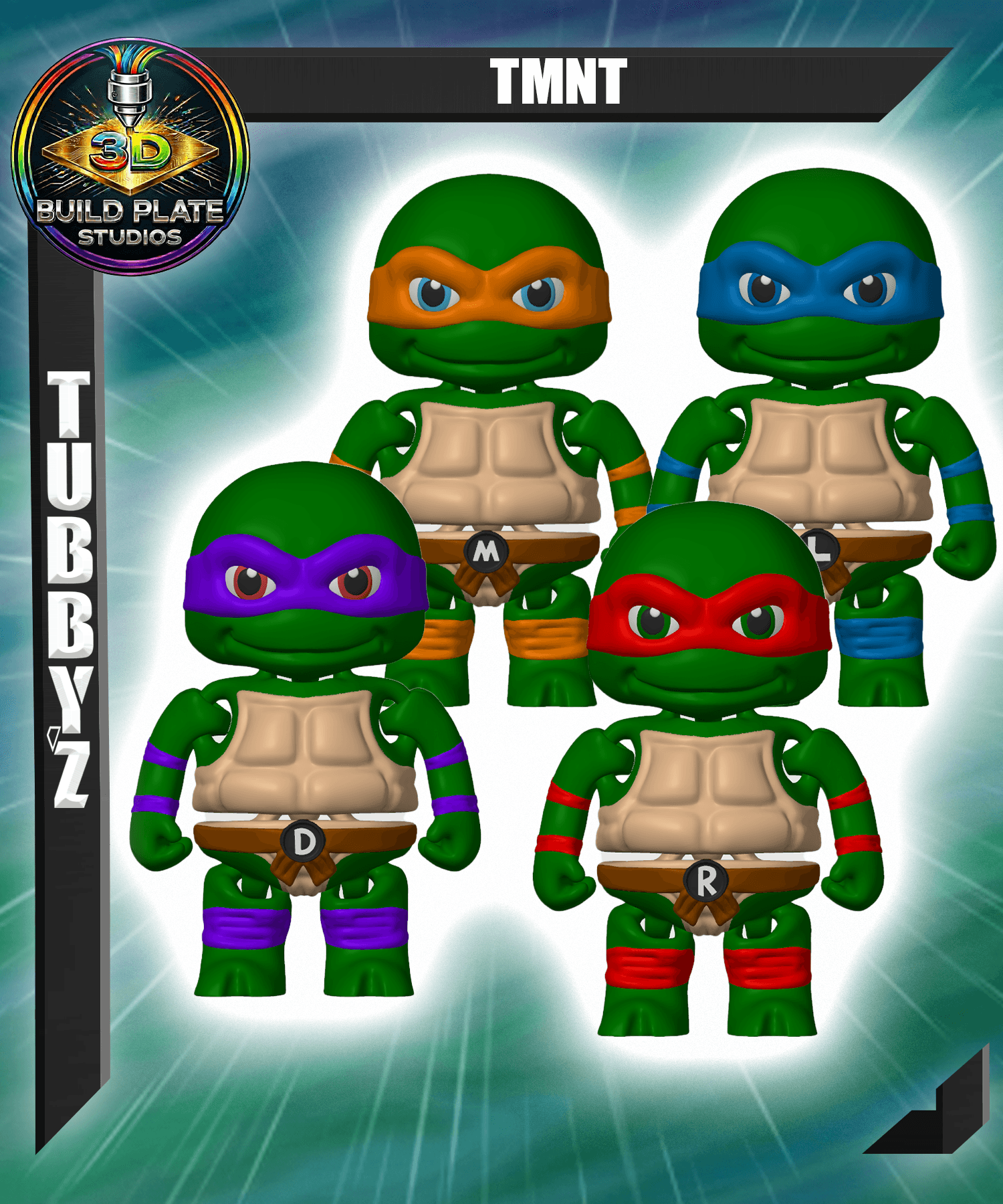 TMNT Multicolor Flexi Print-In-Place 3d model