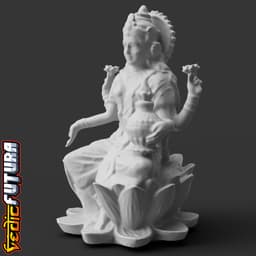 Lakshmi - Goddess of Fortune, on a Lotus 3d model
