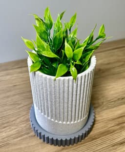 Modern Planter with Removable Drip Tray 3d model