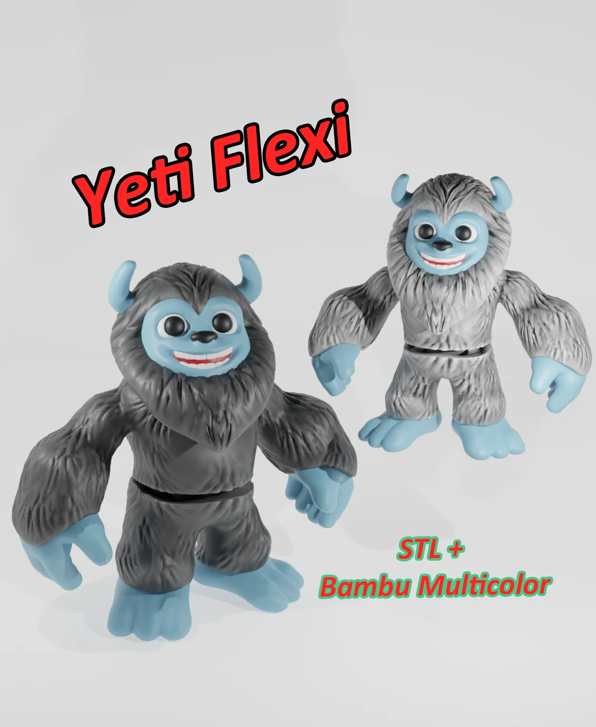 Flexi Yeti - Articulated Fidget Toy 3d model