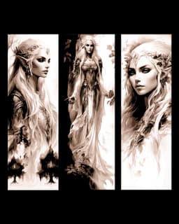 The dark beauty of the elven enchantress - Set of bookmarks 3d model