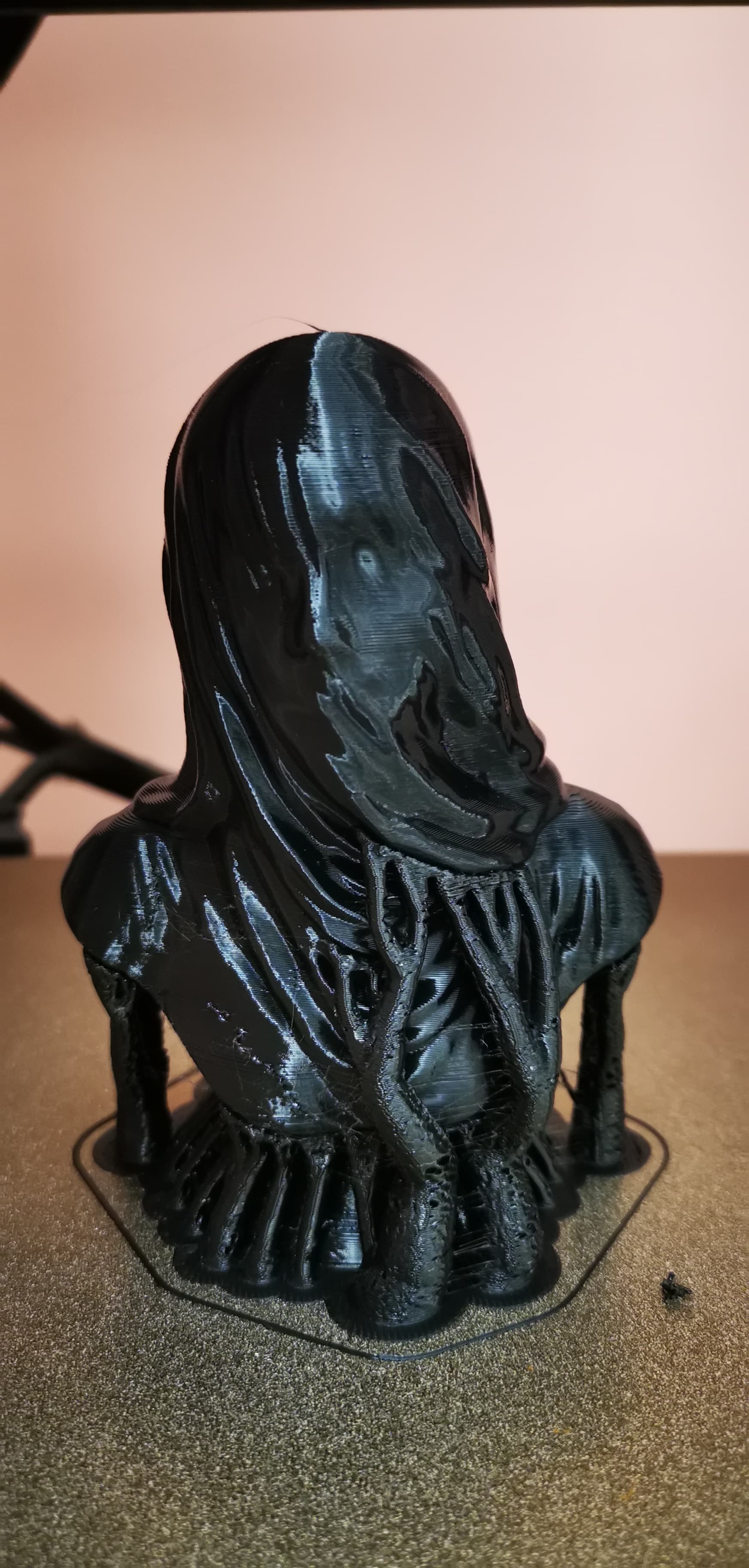 The 3D design printed beautifully on my Creality Ender 3 V2 printer. Removing the supports was relatively easy. There are some flaws in it because I used the filament at a temperature 20 degrees higher than required, but this is not due to the design. It now serves as decoration on my desk in my office. Many thanks to the designer.
