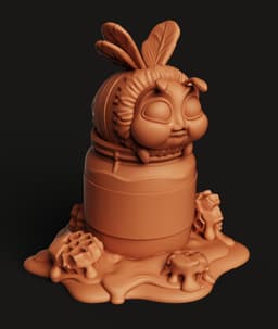 Melting Honey Bee Statue | Dripping Honey Bumblebee Sculpture | Nature-Inspired Abstract Art 3d model