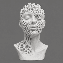 Free Surreal Porous Woman Bust STL – Abstract Bio-Organic Sculpture for 3D Print 3d model