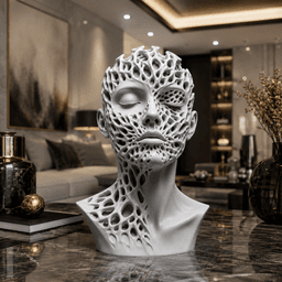 Free Surreal Porous Woman Bust STL – Abstract Bio-Organic Sculpture for 3D Print 3d model