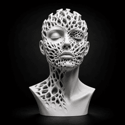 Free Surreal Porous Woman Bust STL – Abstract Bio-Organic Sculpture for 3D Print 3d model