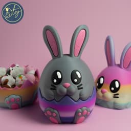 Bunny / Rabbit Egg Container 3d model
