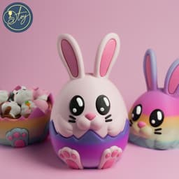 Bunny / Rabbit Egg Container 3d model