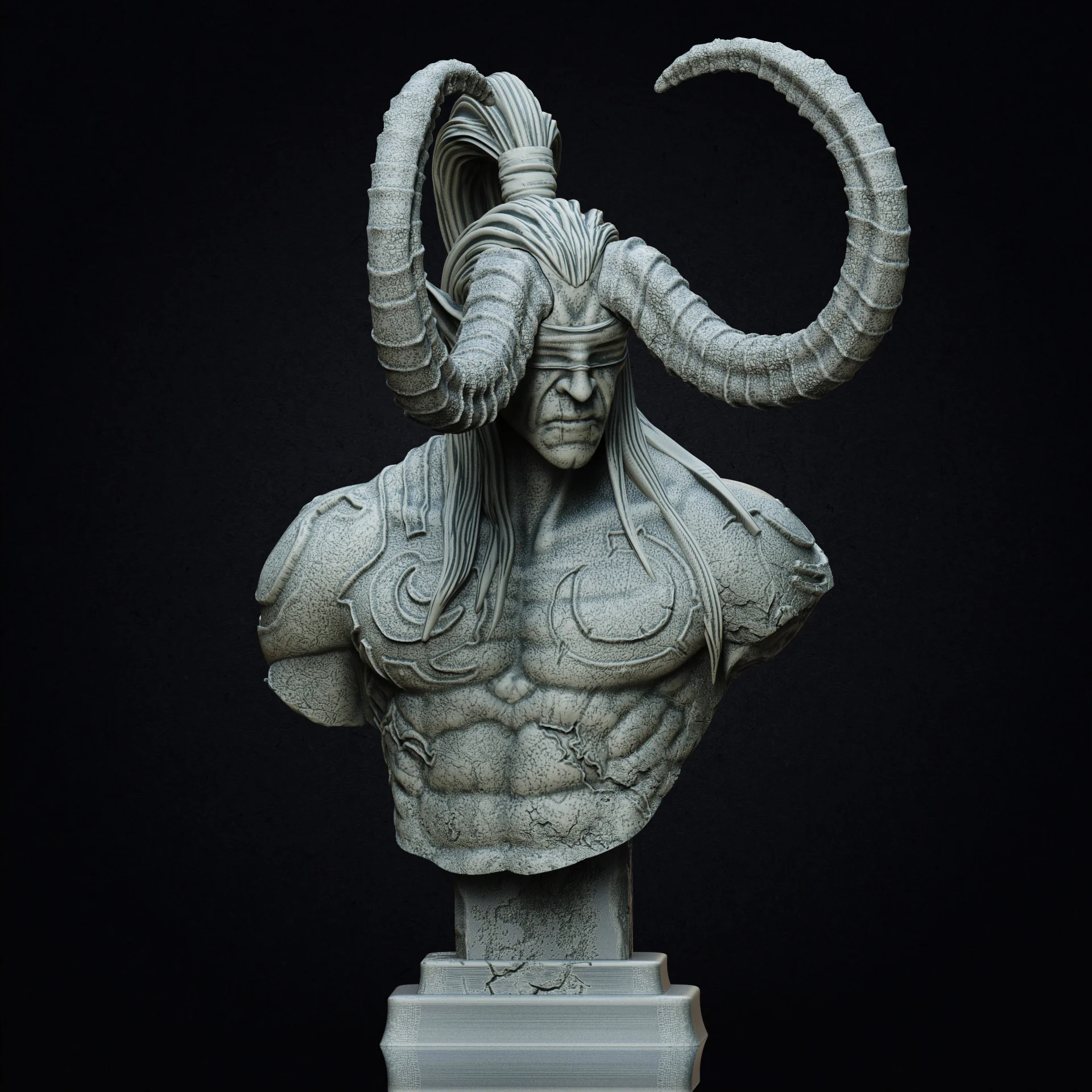 Illidan Stormrage bust (Pre-Supported) 3d model