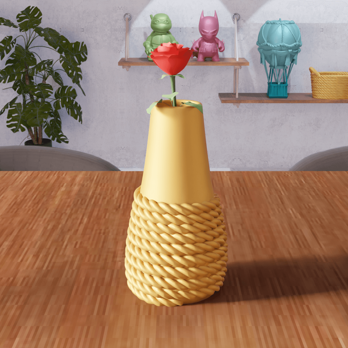Rope Texture Vase 3d model