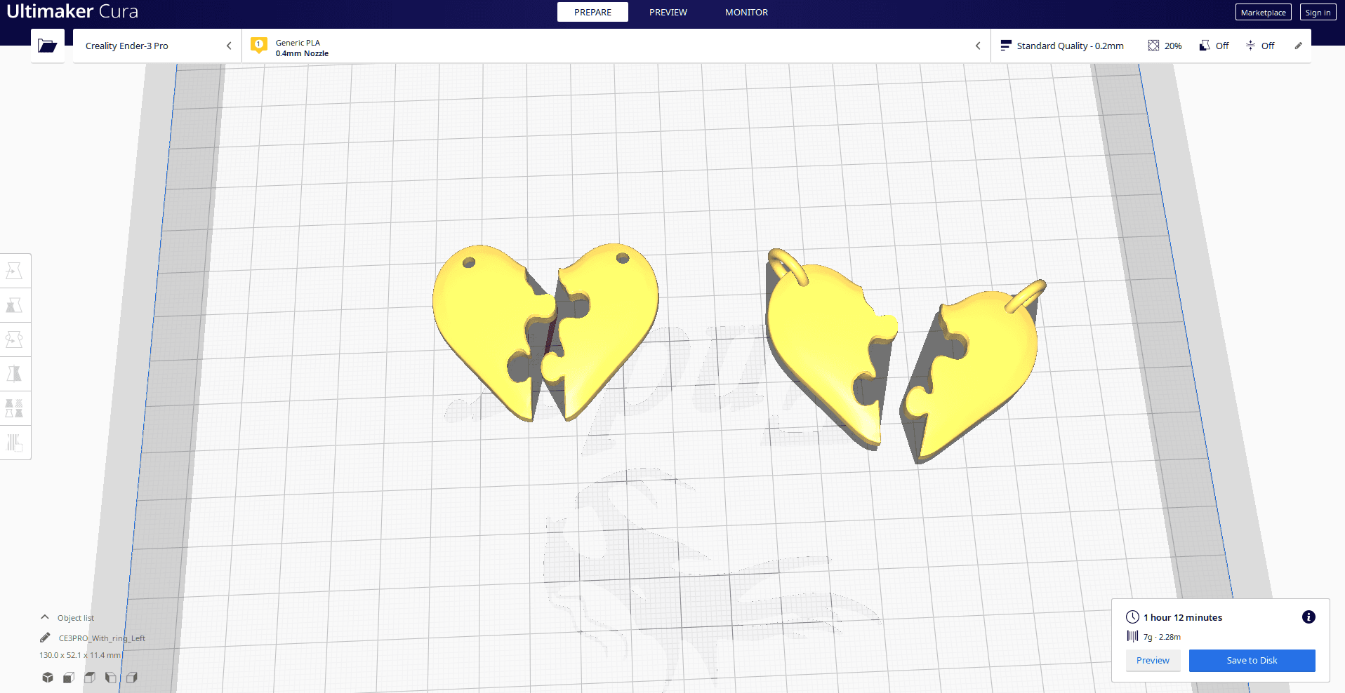 Puzzle Heart Necklace 3d model