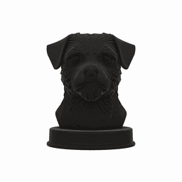 Border Terrier Dog Bust with Nameplate - Personalized Pet Memorial Statue 3d model