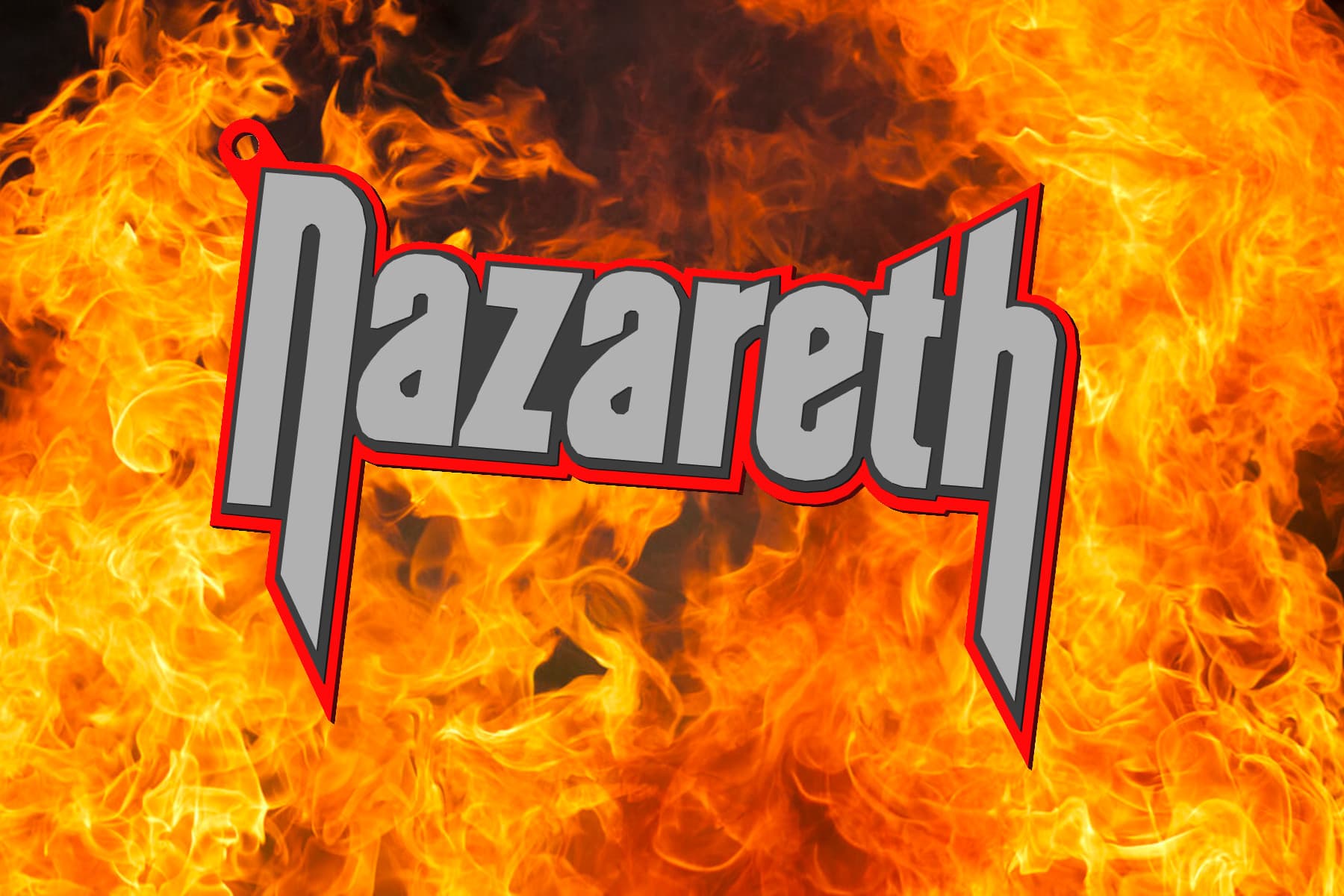 Nazareth keychain, dogtag, earrings, logo 3d model