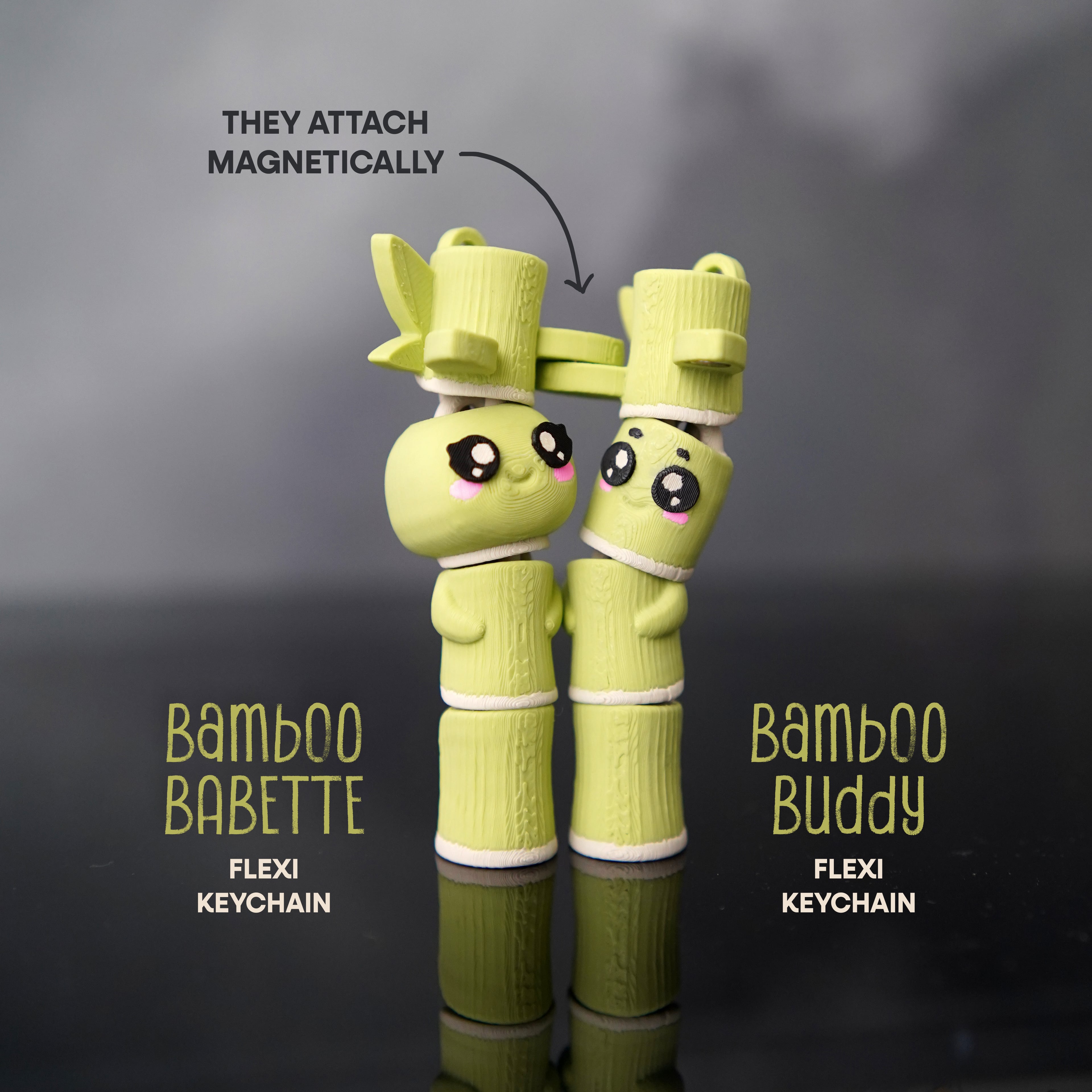 Flexi Bamboo Buddies Keychain 3d model