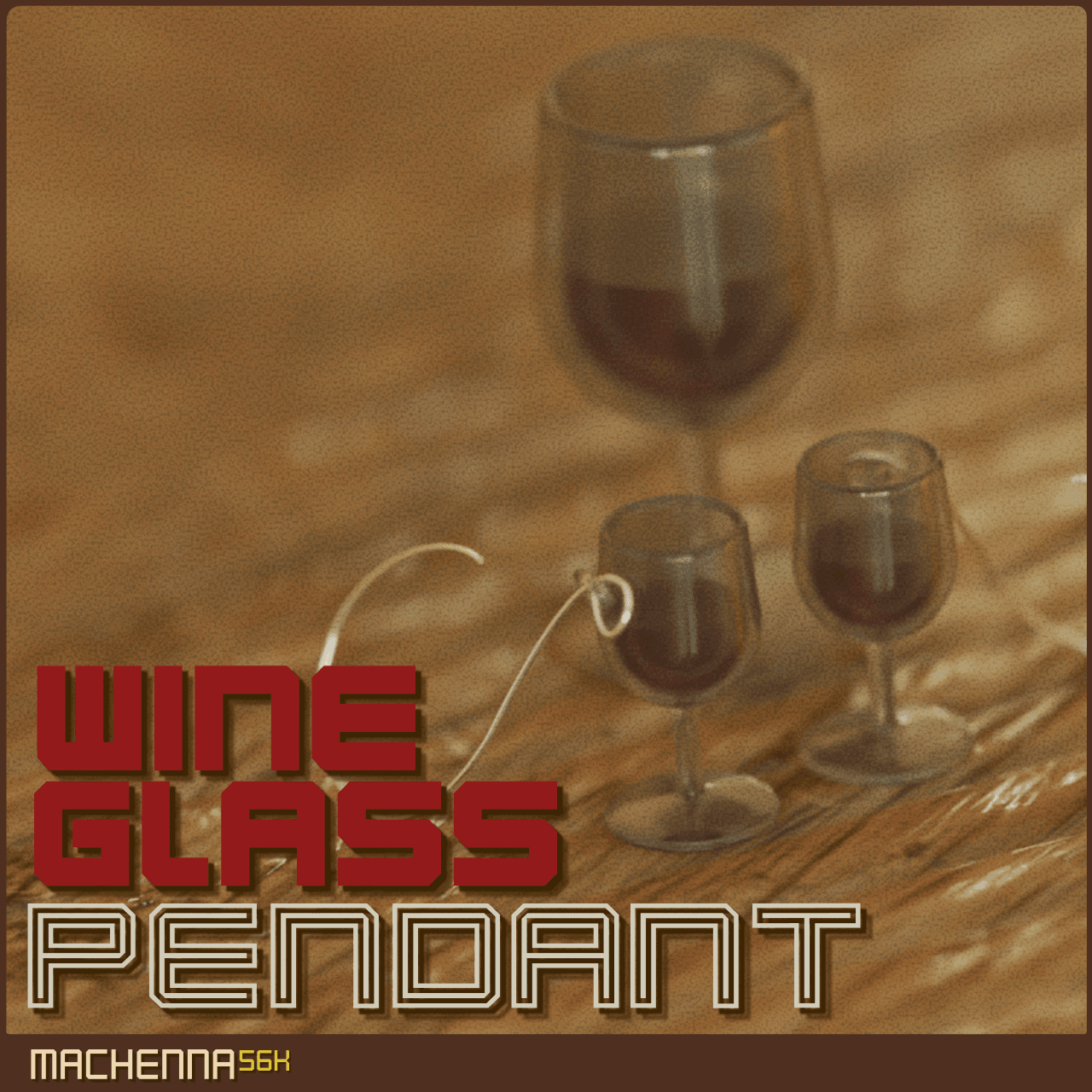 Wine Glass Pendant 3d model