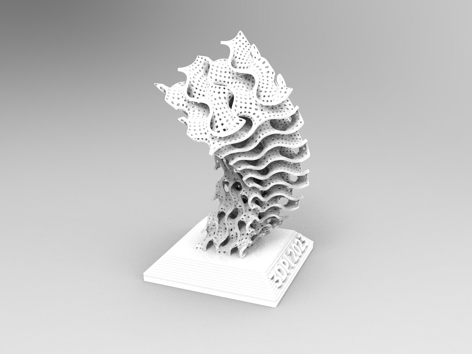 Gyroid Morph Trophy Perforated 3d model