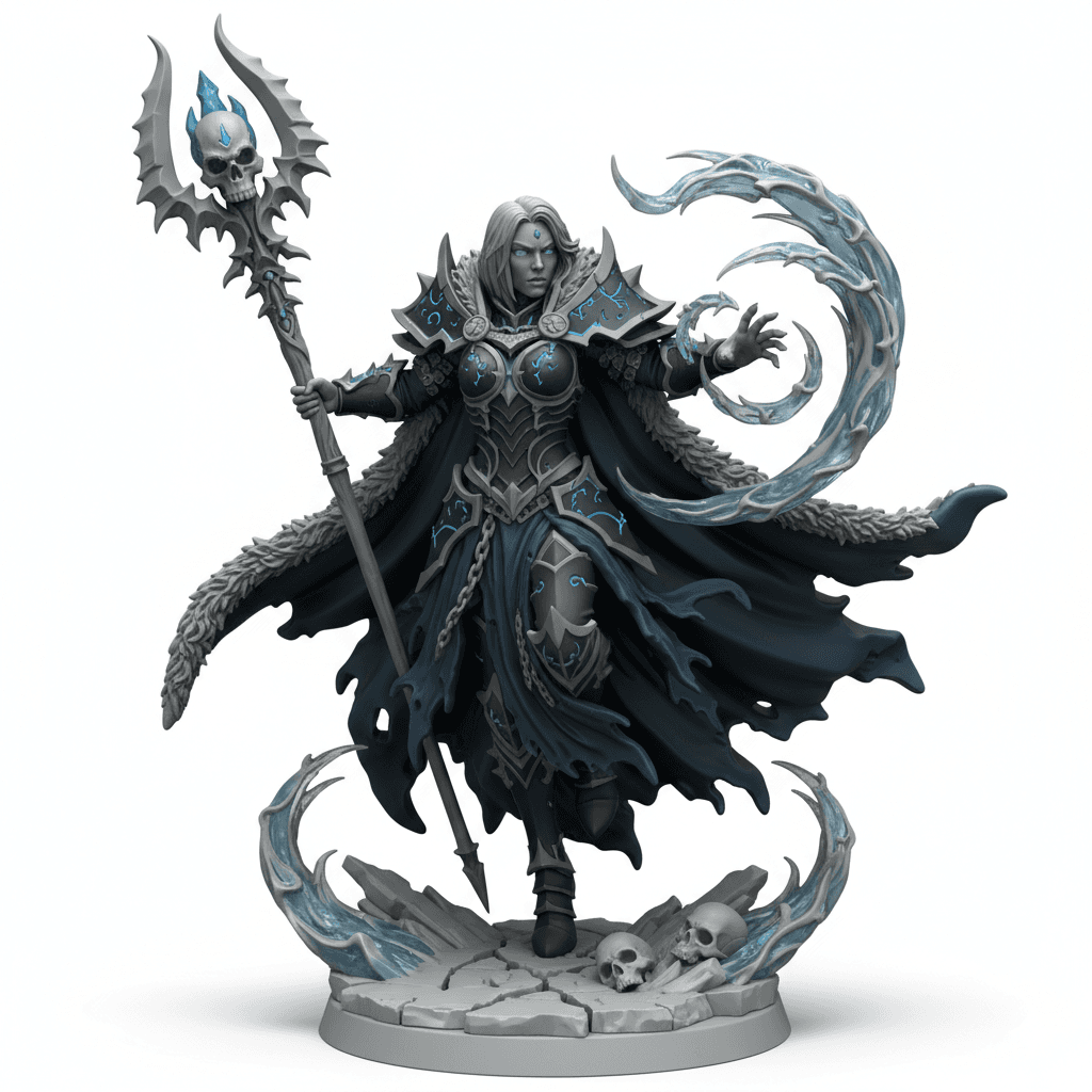 Frost Sorceress Snow Magic Premium STL Design 3d model