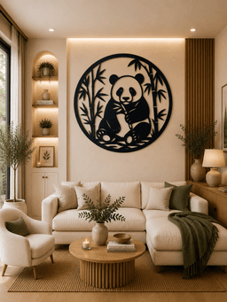Panda Bamboo 2D Wall Art.stl 3d model