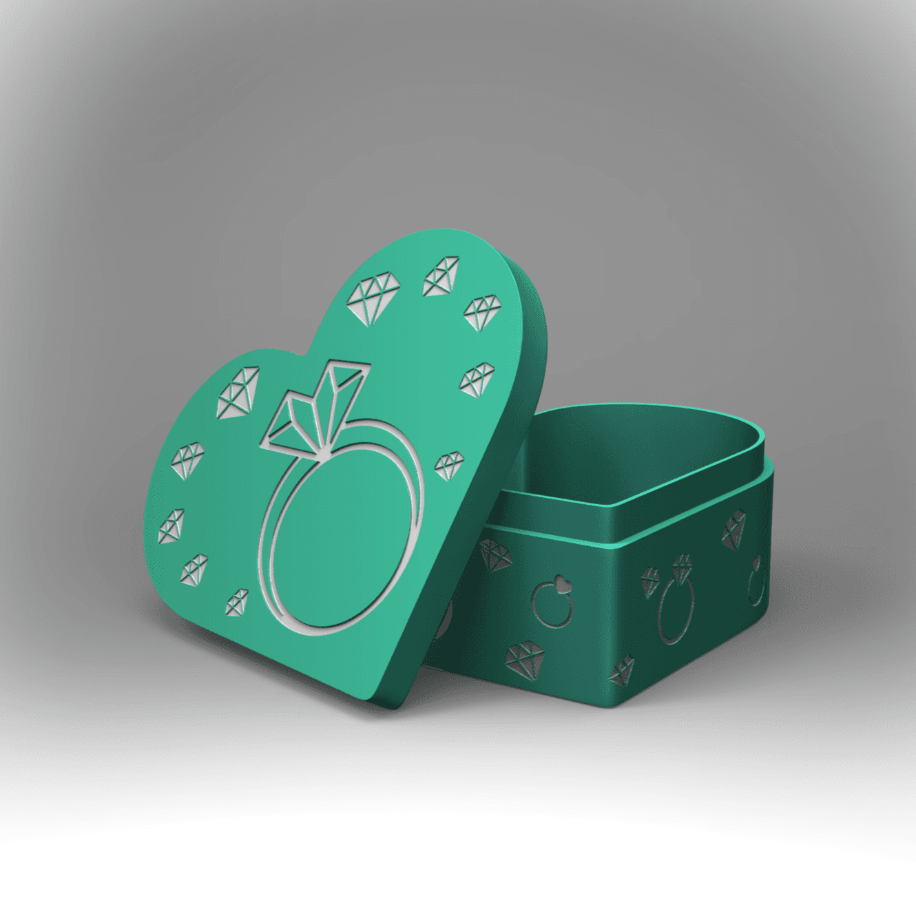 Diamond Heart Gift Box  3d model