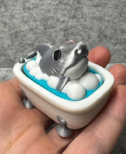 Shark Bathtub Fidget Clicker 3d model