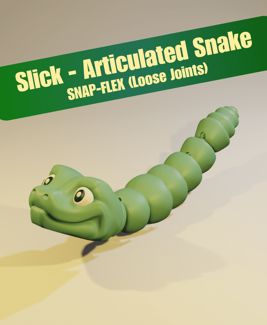 Slick - Articulated Snake Snap-Flex Fidget (Loose Joints) 3d model