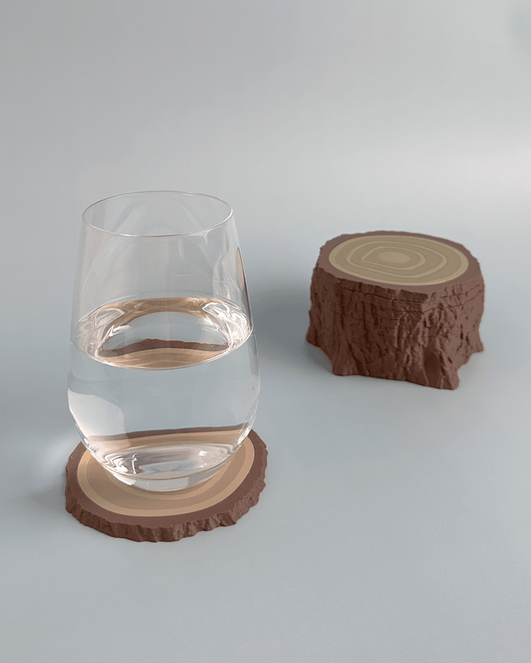 Tree Trunk Coaster Set 3d model