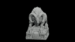 Molten Ram Colossus STL - Fire Guardian Printable Statue 3d model
