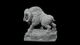 Molten Ram Colossus STL - Fire Guardian Printable Statue 3d model