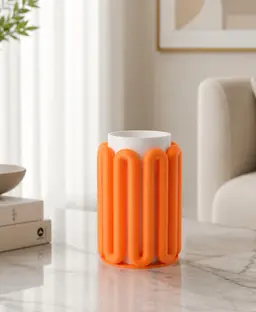 Orange Loop Vase - Contemporary Geometric Design 3d model