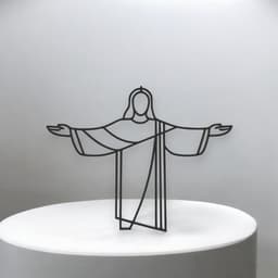 Christ The Reedeemer Line Art - Dekstop Line Art 3d model