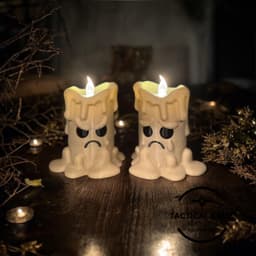 Melting Mood Candle Duo - Sad & Angry Tea Light Holders 3d model