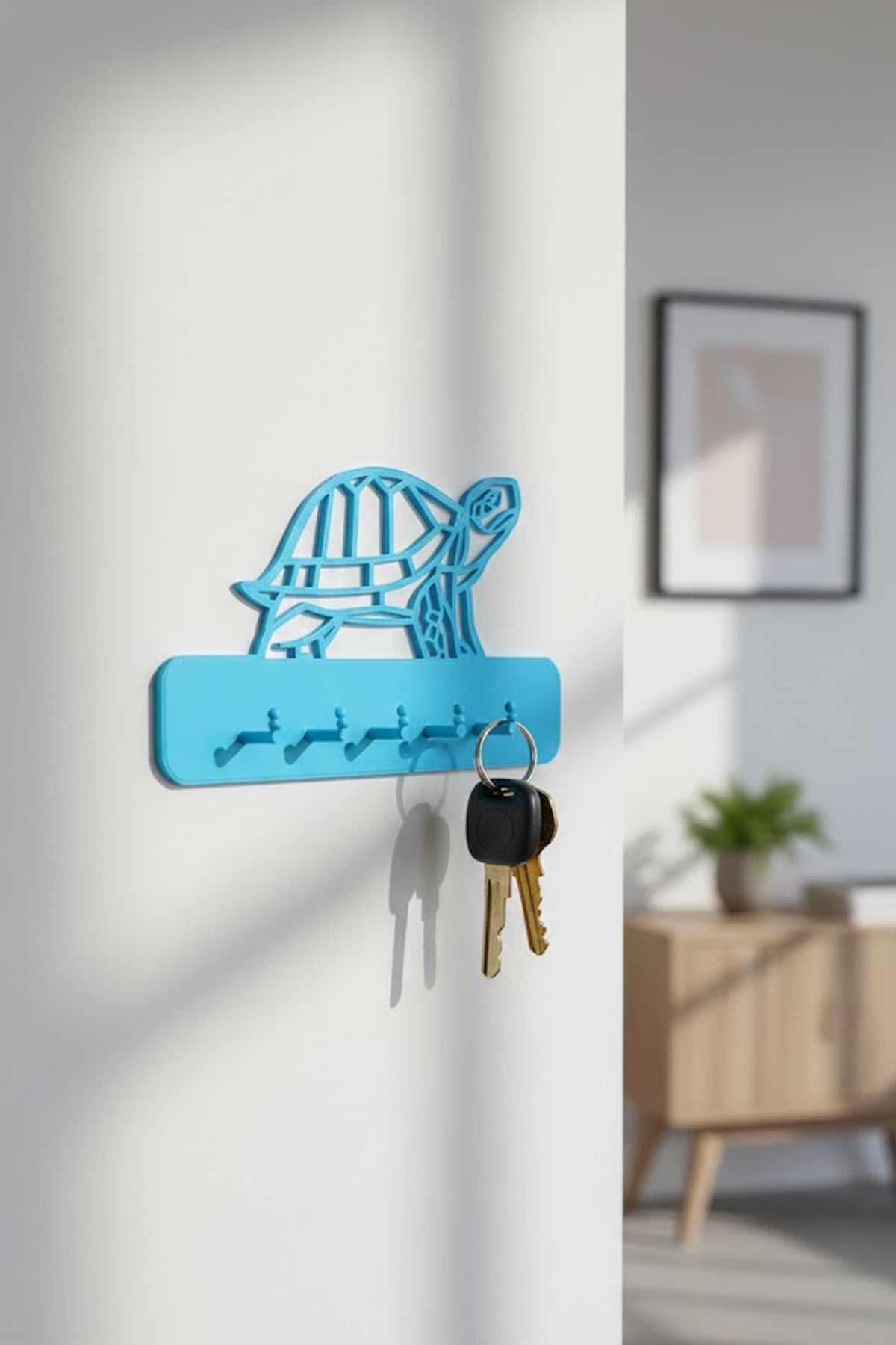 Modern Wall-Mounted Key Holder – Minimalist 3D Printable Entryway Organizer 3d model
