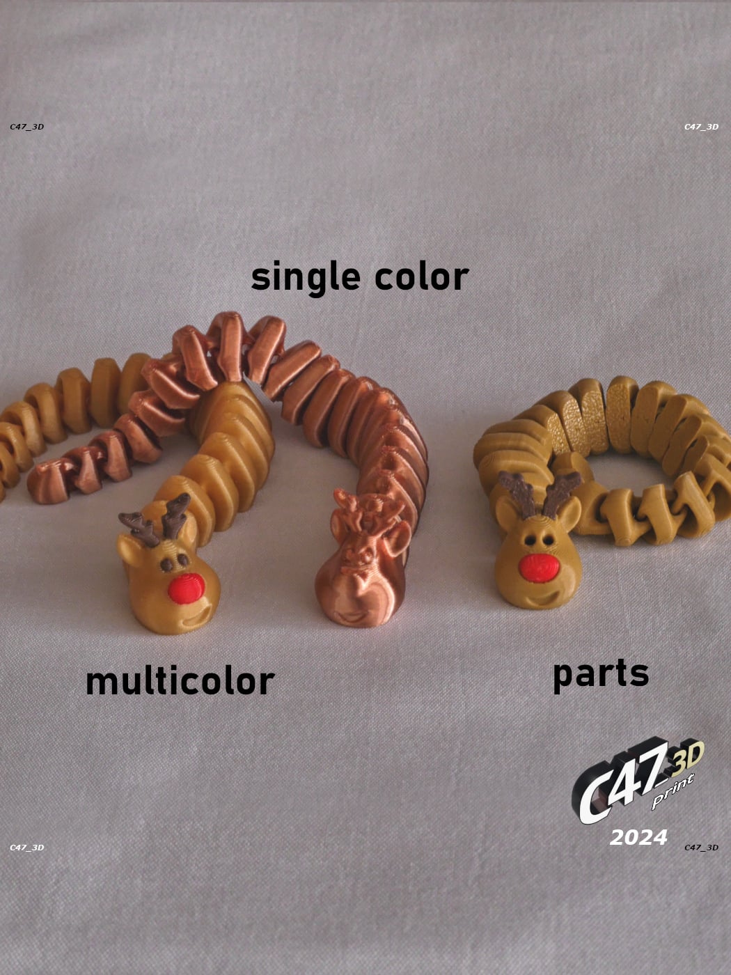 Flexi Reindeer Snake 3d model