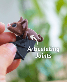 Beaming Bat - Articulated fidget Bat - Ludo flexy 3d model
