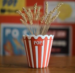 Popcorn Bucket Vase – Fun & Playful Home Decor 3d model