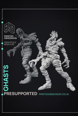 Ghasts - 2 models - Undead Creature - Ghast Busters - PRESUPPORTED - Illustrated and Stats - 32mm sc 3d model