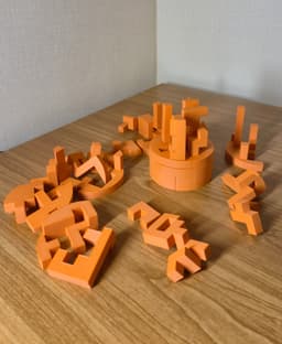 Cylinder Puzzle – 30-Piece Geometric Assembly Challenge 3d model