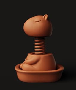 Zen Capybara Bobblehead | Meditating Animal Fidget | Chill Desk Toy 3d model