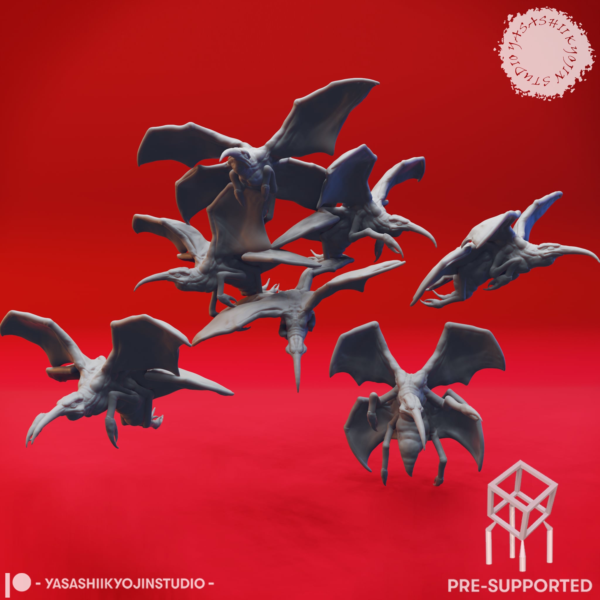 Stirge Swarm - Tabletop Miniature (Pre-Supported) 3d model