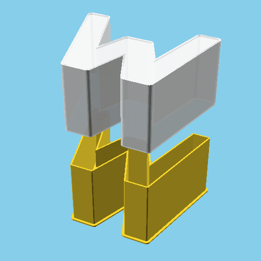 LATIN SMALL LETTER W, nestable box (v1) 3d model