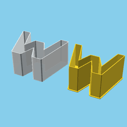 LATIN SMALL LETTER W, nestable box (v1) 3d model