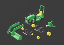 Compact Tractor Kit 2305 (1/87 Scale) 3d model