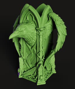 Gothic Raven STL | Dark Decor 3D Print | Bookend 3d model