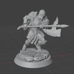 Knight Champion Fantasy Miniature STL 32mm TTRPG 3d model
