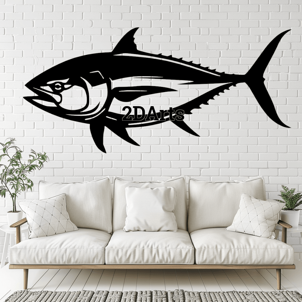 Tuna 2D Wall Art/Window Art - Digital STL & SVG File 3d model